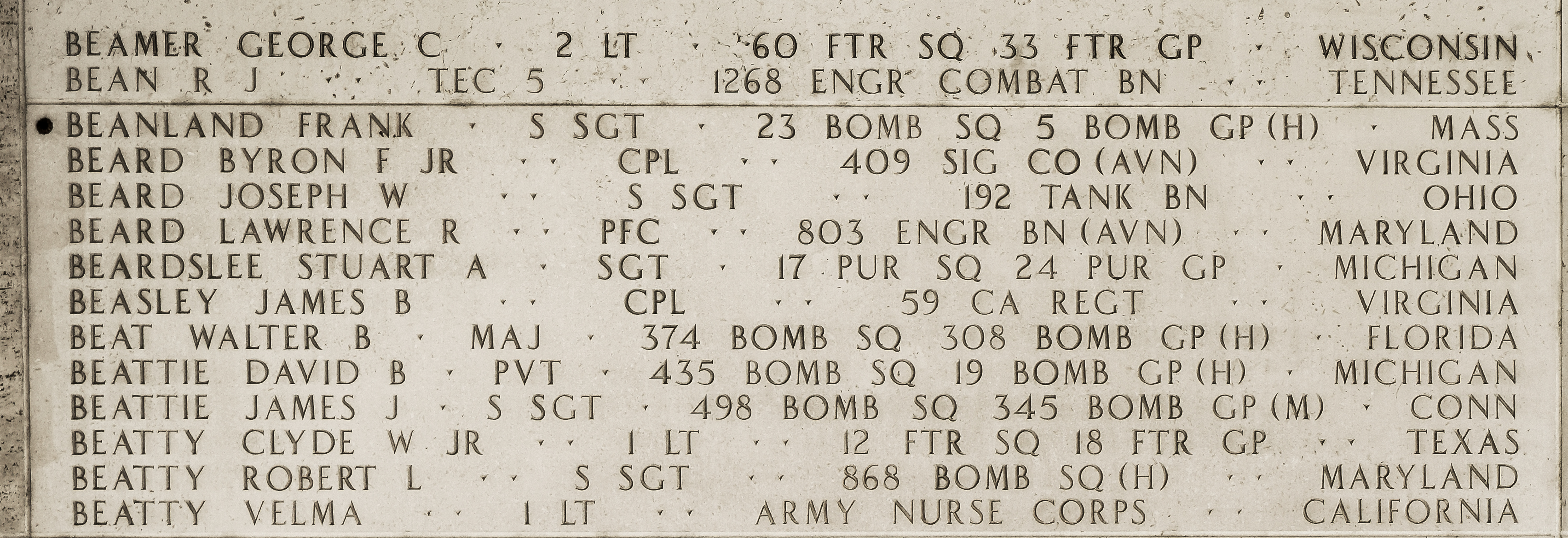 Joseph W. Beard, Staff Sergeant